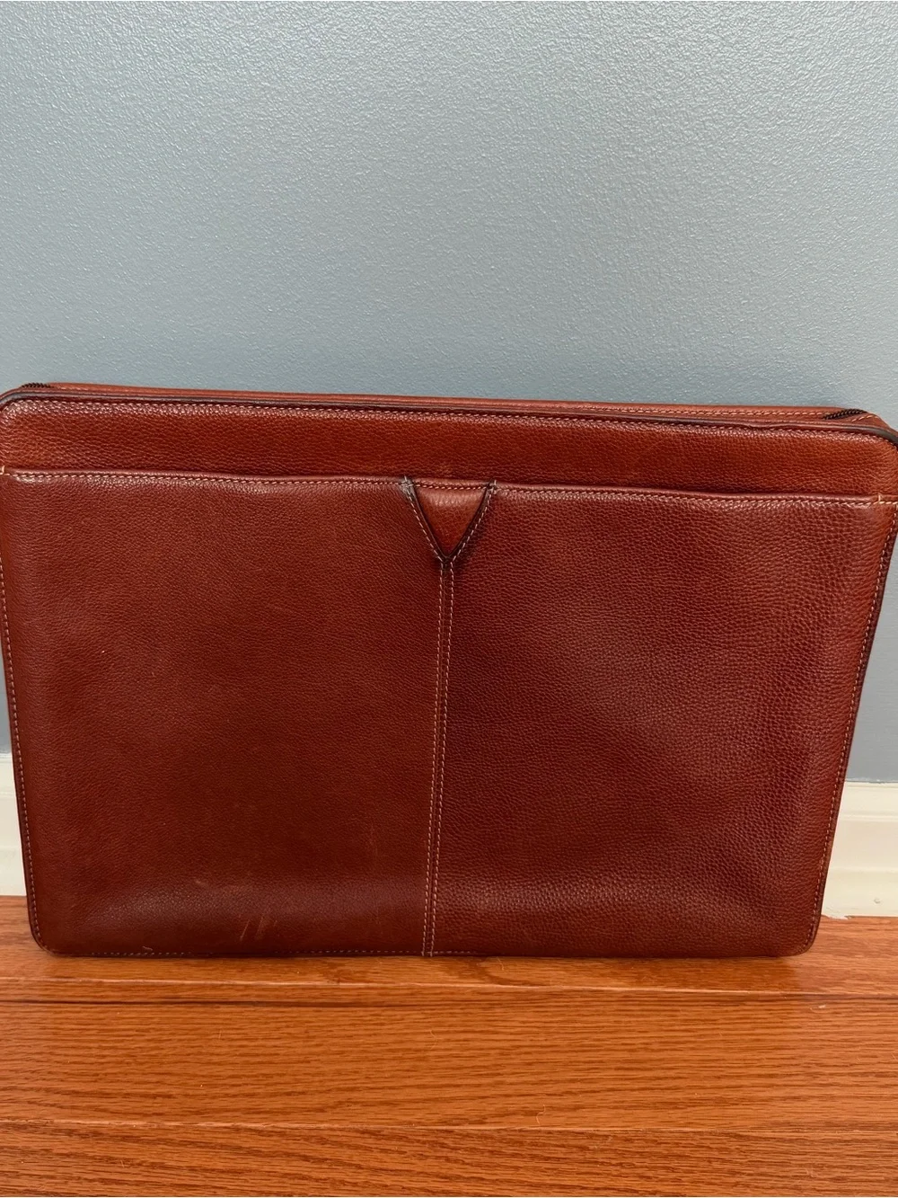 Johnston & Murphy Red-Brown Leather Briefcase with Matching Portfolio